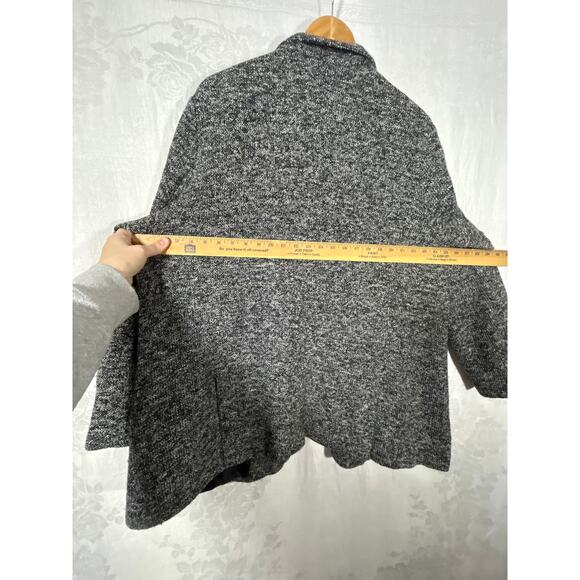 Soft Surroundings Blazer 2x Gray Tweed Paisley Lined Unstructured Long Pockets - Picture 10 of 11